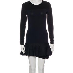 Isabel Marant Mini Ruffle Wool Dress Black Size 6